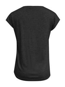 SHEIN LUNE Women Casual Solid V-Neck Batwing Sleeve T-Shirt, Summer - Dark Grey - View 2