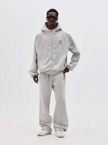 SUMWON Bộ đồ thể thao nỉ nỉ oversized cho nam mùa đông thường ngày - Xám - Xem 1