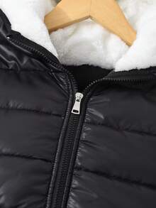 SHEIN 1pc Hooded Padded Coat, Casual Outerwear For Teens, Suitable For Autumn/Winter Everyday Wear, Walks, Shopping, Commuting, Can Be Paired With Long Sleeve, Sweater, Pants