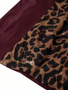 Ellevyn Cortavientos de mujer con estampado de leopardo y forro, ligero y adecuado para otoño/invierno - Burdeos - Ver 13