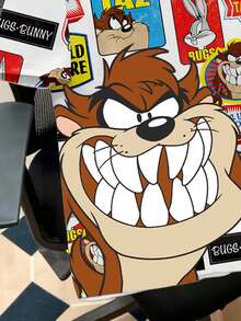 Looney Tunes X Manfinity Manfinity Joysei 男士休闲基本款卡通印花圆领T恤 - 黑色 - 查看 3