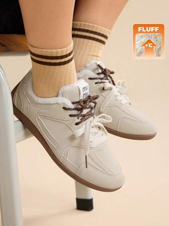 CUCCOO EASI Women's Casual Flat Thermal Lined Sneakers, Versatile For Daily Wear For Christmas