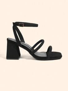 CUCCOO BASICS Women's Solid Color Open Toe High Heel Sandals Spring Shoes Spring Break Easter