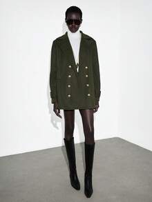 Lumivelle 女士常规翻领插肩袖宽松夹克，基础休闲通勤外套