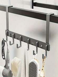 门后衣帽架挂钩，6/7/8钩壁挂式衣帽毛巾架，适用于门后厨房浴室，可悬挂外套、包包、背包、帽子等，门后挂钩毛巾架，适用于浴室、卧室、厨房，可作壁挂相框使用，自粘式壁钩，挂钩，壁钩，浴室，毛巾架，挂钩，壁钩，挂钩，壁钩，门后衣帽架 - 彩色 - 查看 3