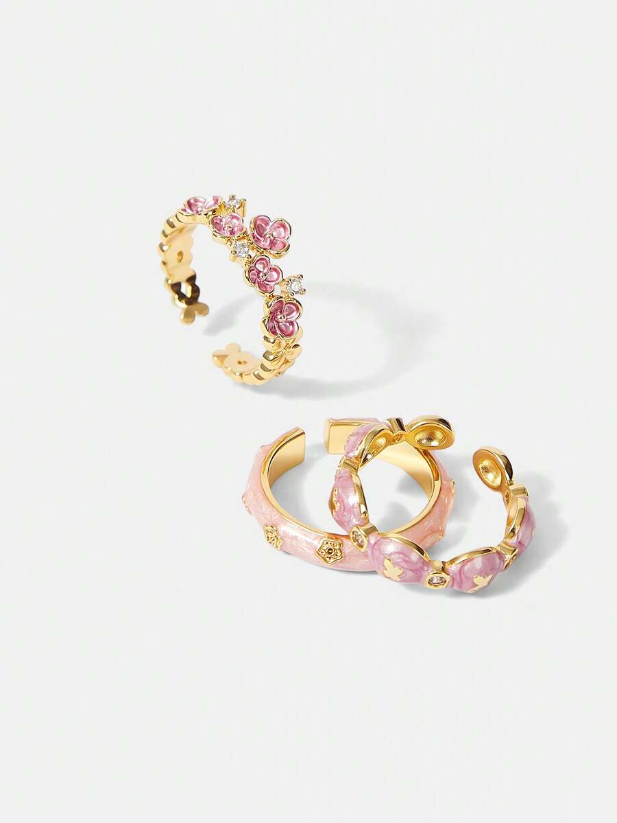 ROMWE Kawaii Anillo individual para mujer - Rosa - Ver 1