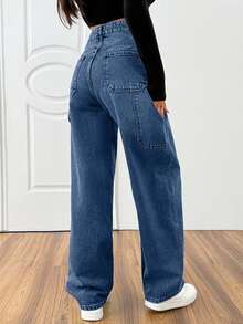 EURMUSE Women's Casual Washed High Waist Loose Fit Jeans - Medium Wash - View 6