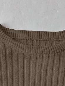 Franclia Women's Elegant Knit Pullover Top, Casual & Versatile, Romantic French Style, Suitable For Autumn/Winter - Brown - View 5