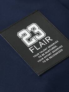 Aesthetic Post 男士休闲百搭运动立领长袖夹克，大图案印花，情侣款，大口袋，秋冬外套 - 藍色 - 查看 7