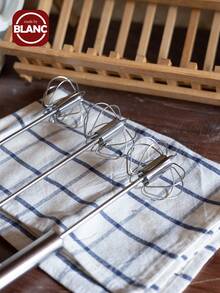 1入304不銹鋼半自動攪拌器,雞尾酒攪拌器,家庭半自動旋轉打蛋器,按壓和旋轉攪拌器,不銹鋼自動旋轉奶油裝置打蛋器,廚房易於攪拌打蛋器 - 銀色 - 查看 5