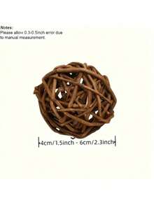 1pc/Set Small Pet Chewing Toy Ball - Rabbit, Guinea Pig, Hamster, Gerbil And Parrot Chew Toy - Brown - View 9