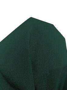 GlowEve CURVE Blusa de manga larga con cuello mao, a rayas y deunicoloro con volantes en los puños, adecuada para el uso diario, talla grande para mujer - Verde Oscuro - Ver 6