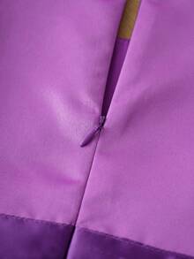 HELLO KITTY AND FRIENDS | SHEIN 少女甜美可爱卡通图案圆领盖袖网纱拼接紫色连衣裙