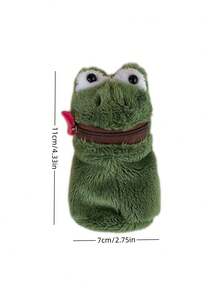Joivida 1 Porta-moedas de Sapo Fofo de Pelúcia com Chaveiro, Adorável Brinquedo de Pelúcia de Sapo Kawaii com Zíper, Mini Carteira para Meninas e Mulheres, Presente, Acessório de Moda - Verde - Ver 3