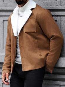 Manfinity Homme Men's Casual Outdoor Warm Long Sleeve Jackets, Suitable For Autumn/Winter,Daily Leisure, Weekend Trips, Outdoor Activities, Travel Expeditions, Relaxed Work Environments Or Semi-Formal Occasions,Boyfriend/Husband Gift, Anniversary Gift