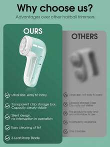 电动除毛球机，织物剃毛器，衣物除毛器，三刀片电动除毛器，毛衣除毛器，沙发、保险丝、毛球、毛发，USB充电 - 彩色 - 查看 7