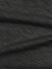 SHEIN LUNE Women Casual Solid V-Neck Batwing Sleeve T-Shirt, Summer - Dark Grey - View 6
