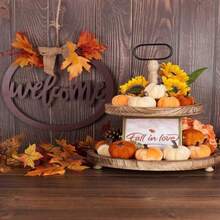 8Pcs-Velvet Faux Pumpkins For Halloween Decor - Elegant Mix Of Orange, Brown & Champagne | Perfect For Fall, Thanksgiving & Harvest Season Home Accents Pumpkin Decor Pumpkin Decorations Best Gifts Birthday Graduation,Halloween Party Decorative, Christmas Decorations Random Color - 彩色 - 查看 7