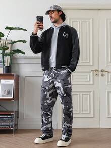 HUEFORM 男士迷彩印花休闲裤 - 煙灰色 - 查看 2