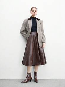 CUCCOO BIZCHIC 女士棕色尖头低跟套脚时尚侧拉链英伦风踝靴 - 棕色 - 查看 6