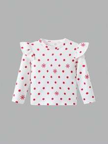 SHEIN 4pcs Merry Christmas Tree Pattern Baby Girls Fashion Tops, Colorful Print, Autumn/Winter - Multicolor - View 11