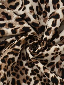 SHEIN LUNE 大码春秋季休闲豹纹连衣裙 冬季服装 猎豹纹连衣裙 女士休闲连衣裙 可爱连衣裙 豹纹连衣裙 动物纹连衣裙 - 杏色 - 查看 7
