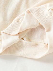 Elladie kids 两件套女童樱桃字母图案衬衫领长袖卫衣搭配格子百褶裙，可爱休闲甜美简约春秋季穿搭 - 杏色 - 查看 6