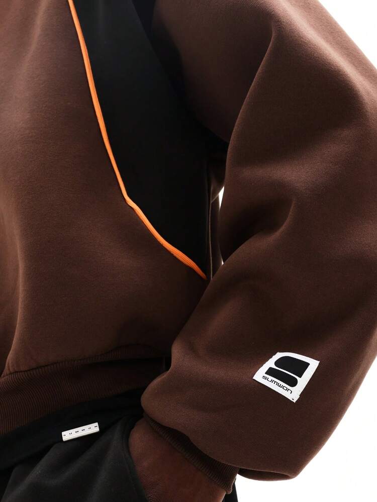 Full Zip Hoodie With Color Block Design