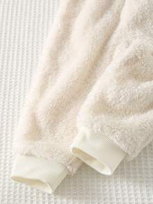 Cozy Pixies 2 pièces Ensemble pull col rond à manches longues en tricot doux avec imprimé lettres et pantalon à taille élastique pour bébé garçon, tenue en peluche, ensemble blanc, ensemble avec broderie New York, tenue pour bébé garçon, ensemble beige pour bébé garçon, convient pour l'hiver, l'automne, la rentrée scolaire - Nude - Voir 7