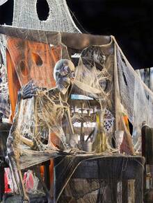 1/2/4Pcs Halloween White Creepy Cloth Spooky Halloween Decoration For Haunted Houses Party SuppliesFor Party Outdoor Or Indoor - 白色 - 查看 6