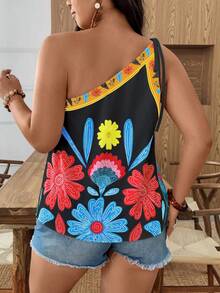 Weeklong Plus Size Women Printed Strap Summer For Vacation - Black - View 2