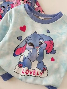 SHEIN Babygirl 可爱卡通图案休闲长袖卫衣，秋冬 - 彩色 - 查看 4