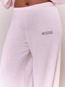 MUSERA Plus Wide Leg Emboidered Knit Trousers Cosy Casual Everuday Sweatpants Fall Autum Winter   Spring