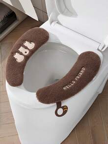 Joivida 舒适卡通马桶座套 - 加厚保暖防滑垫，四季通用，易于清洁，带底座环，浴室配件