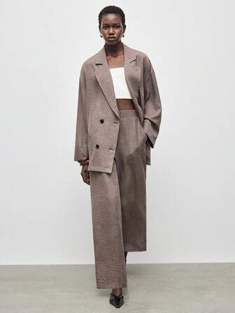 Maija 2pcs Women Casual Double-Breasted Blazer And Pants Suit Set