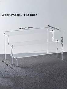 1 Pc Transparent Acrylic Display Stand Rack Shelf Organizer Multipurpose Clear For Perfume Cosmetics Makeup Home Decor Store Showcase Beauty Organizer Vanity Display Modern Storage Shop Retail Showcase Shelf - Multicolor - View 5