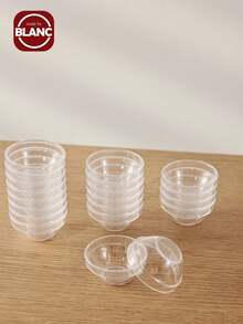 10 件透明塑料番茄酱辣椒酱碟蘸酱碗，适用于餐厅和厨房（非玻璃材质），学校用品 - 無色 - 查看 4