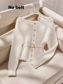 Franclia New Autumn/Winter Off-Shoulder Unique Sexy Luxurious High-End Women Pullover Sweater