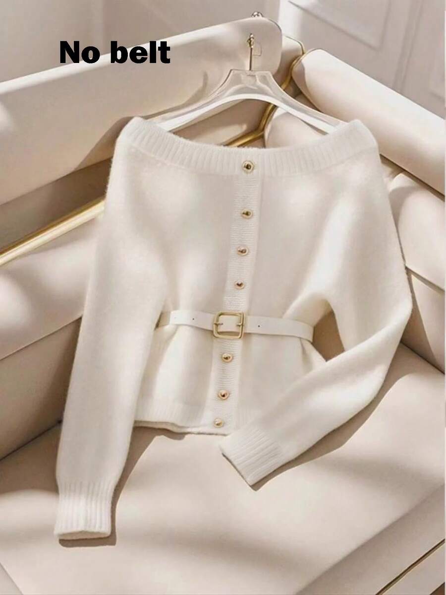 Franclia New Autumn/Winter Off-Shoulder Unique Sexy Luxurious High-End Women Pullover Sweater