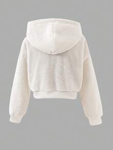 SHEIN 3pcs/Set Tween GirlsFlannel White Hoodie, Camisole And Loose Sweatpants, Casual Sports Outfit, Autumn/Winter