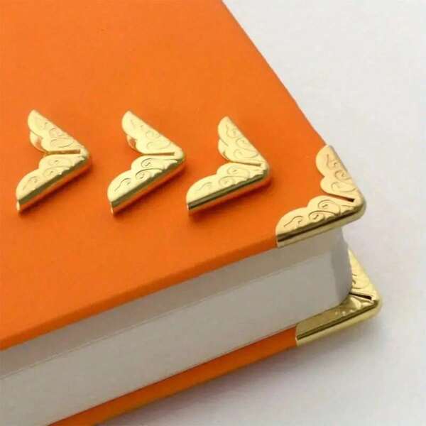 20/50/100 pièces Protège-coins en métal triangulaire, protecteurs de bord décoratifs vintage pour livres, scrapbooks, albums photos, cahiers, dossiers, fournitures scolaires et de bureau, rentrée scolaire, fournitures scolaires