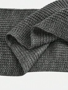 SHEIN Tween Girl V-Neck Grey Heart Print Pullover Sweater, Minimalist Fashion Casual Everyday - Grey - View 4