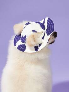 PETSIN 1 pieza Sombrero de sol minimalista y casual con estampado de vaca, sombrero de pesca para mascotas con protección para las orejas - Multicolor - Ver 4