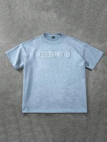 Claim Dot 宽松男士字母压纹落肩T恤