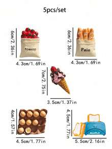 7 件食物冰箱贴 食物磁铁 用于冰箱贴 装饰性可爱磁铁 冰箱贴 适用于厨房 强力树脂磁铁 家居装饰 办公室 情人节、情人节婚礼、生日、厨房 和各种形状的肥皂模具 适用于情人节、情人节婚礼、生日、厨房、婚礼用品、礼物 学校用品、厨房装饰、客厅装饰