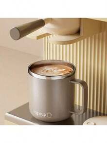 1 كوب قهوة من الفولاذ المقاوم للصدأ 304 سعة 400 مل مع غطاء ومقبض، كوب ماء مزدوج الطبقة معزول، كوب شرب كبير السعة ذو جدار مزدوج محمول، كوب قابل لإعادة الاستخدام مقاوم للحرارة والبرودة للشاي والحليب والقهوة، أدوات شرب متينة، مناسبة لاستخدام الطلاب والبالغين في المدرسة والمكتب والتخييم والنزهات والسفر - متعدد الألوان - مشاهدة 3