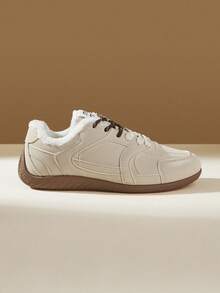 CUCCOO EASI Giày thể thao nữ đế bằng lót ấm, kiểu dáng thường ngày, đa năng cho dịp Giáng sinh. - Màu be - Xem 3