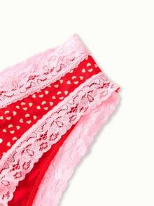 Bonmuse 5件套蝴蝶结系带性感心形低腰仙女风女士三角裤套装 - 彩色 - 查看 8