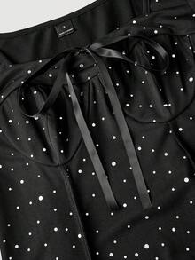 SHEIN MOD Váy dài lấp lánh màu đen cổ điển, cổ vuông, tay áo xếp nếp, tay dài, phong cách phương Tây và Bohemian, phong cách cổ điển thập niên 70, Y2K, trang phục dự tiệc, hoàng gia, lễ hội, sinh nhật và dạ hội - màu đen - Xem 4