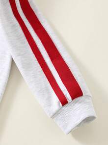 Pelele de punto gris con estampado de lazo rojo para bebé recién nacido niño - Multicolor - Ver 5